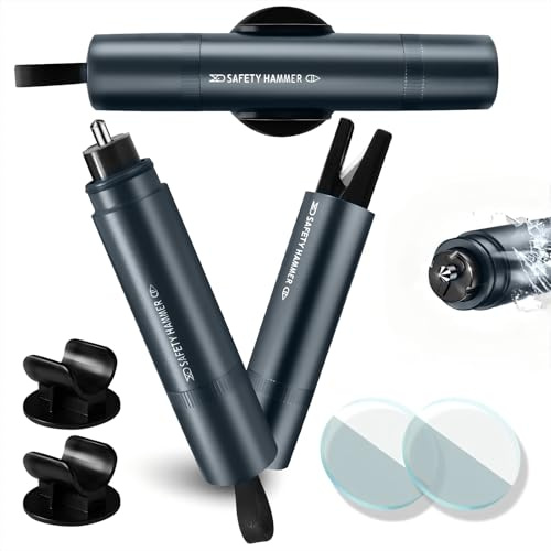 PUWOWYE 2 in 1 Taglia Cinture di Sicurezza e Rompivetro, Rompi Vetro Auto Emergenza con Vetro di Prova, Rompivetro Auto e Taglia Cintura, Accessori Auto per Automobili Autobus e Altri Veicoli