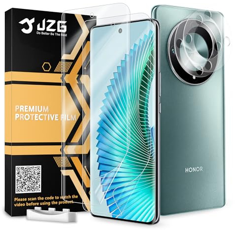JZG 2 x Protector Pantalla para Honor Magic 6 Lite (6,67 Pulgadas) con 2 x Protector de Lente de Cámara, Autorreparación, Compatible Huellas Dactilares ID, HD Clara, Antiarañazos