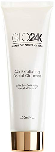 GLO24K Gesichtspeeling Gesichtsreiniger mit 24 Karat Gold, Antialterung Mikrodermabrasion mit Vitaminen C und E