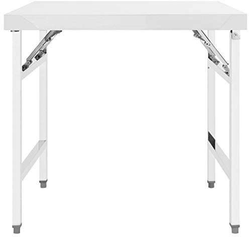 Tidyard Küchen-Arbeitstisch Klappbare Edelstahltisch Küchentisch Zubereitungstisch Küchenarbeitsbank Gastrotisch Metzgertisch für Küche Bar Restaurant 85x60x80 cm Edelstahl