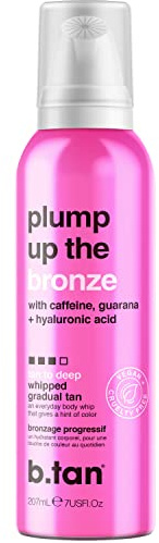 b.tan Graduelle Selbstbräunungsmousse | Plump Up the Bronze - Aerosol, TIefere, Dunklere, Graduelle Bräunungsergebnisse, Vegan, 207 ml