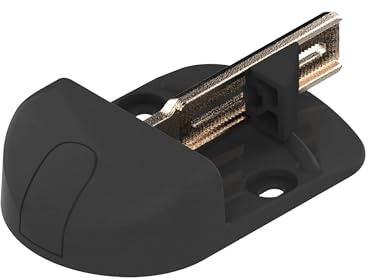 Sabot en polyamide noir hauteur 40mm pour portail battant - Butée d'arrêt automatique à clips manuel - Epaisseur réglable selon le portail - Fabrication française