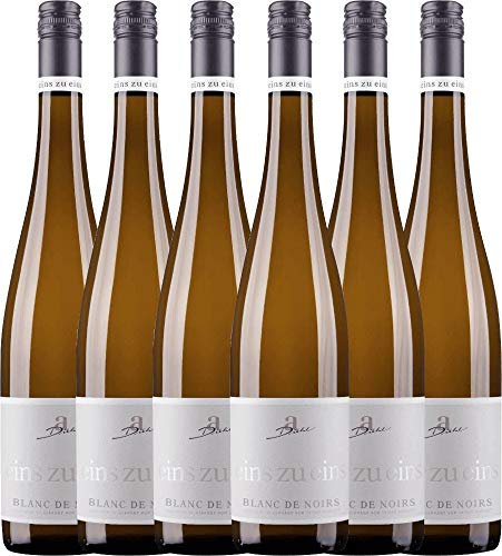 Blanc de Noirs eins zu eins von A. Diehl - Weißwein 6 x 0,75l 2021 VINELLO - 6er - Weinpaket inkl. kostenlosem VINELLO.weinausgießer