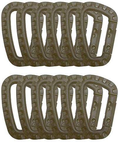 HOUSON 12 Stück Karabiner, D-Form Karabiner Kunststoff Plastik Karabinerhaken Karabiner Clip Set