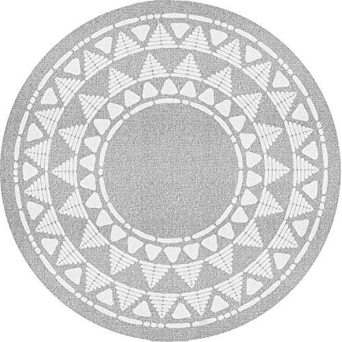VINILIKO Design | Alfombra Vinílica Redonda Khamba Grey [Diam] 100 cm - Antideslizante, Impermeable, Lavable - Varios Tamaños - Alfombra Vinilo Salón, Cocina