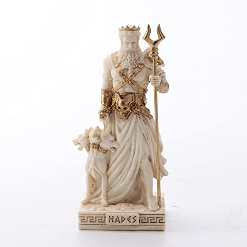 Veronese Design Hades griechischer Gott der Unterwelt, Miniaturfigur, Kunstharz, handbemalt, Weißgold-Finish, 9,5 cm