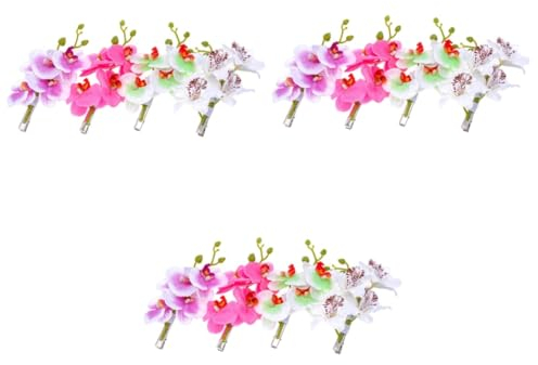 VALICLUD 12stücke Teiliges Kunstblumen Haarnadeln Phalaenopsis Orchidee Für Mädchen Langlebige Haaraccessoires Für Hochzeiten Strand Reisen Und Partys Vielseitige Dekoration Für Haare