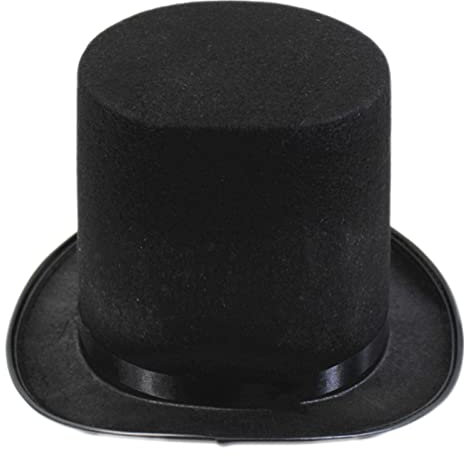 LERONO Zylinderhut, schwarzer Zylinderhut Bowler Zylinder Magier Zylinder Magier Performed Hat Jazz Bühnenauftritte Karneval Nachtclub, Schwarz , 1-2