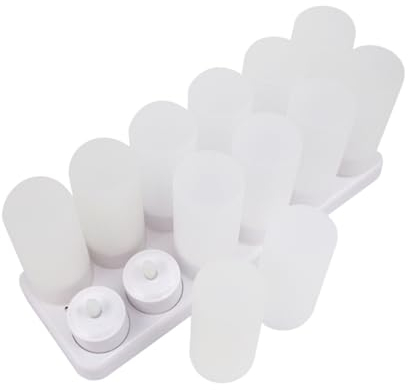UKCOCO 12 Pièces Bougies sans Flamme Bougies Chauffe-Plat Menées Feux De Fausses Bougie Chauffe-Plat à Piles LED Blanche Charge