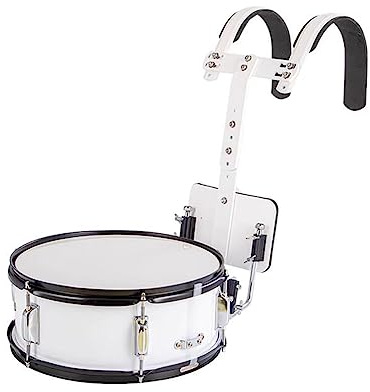 Snare Drum, Marching Snare Drum, Aluminium Marching Snare Drum Trägerstütze, Percussion-Musikinstrumentenset für Schlagzeugschüler und Anfänger(Black,14inch)