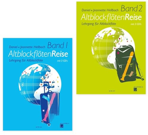AltblockflötenReise Band 1 + 2 | Lehrgang für Altblockflöte | Daniel Hellbach | ACM266+ ACM267 | Acanthus Verlag | Altblockflöten Reise | Soundman Korkpflegestifte