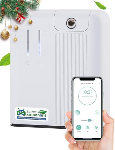 Mxmoonant wasserlose Duftmaschine, 300ml | App/WLAN-Steuerung, HVAC-kompatibel, wandmontierbar, 300-500m³, für Zuhause/Büro/Laden/Hotel