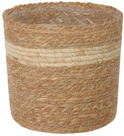 Wickerfield Natural Seagrass Basket for Indoor Plant Decorayion Garden Planter with Waterproof Liner (Large)