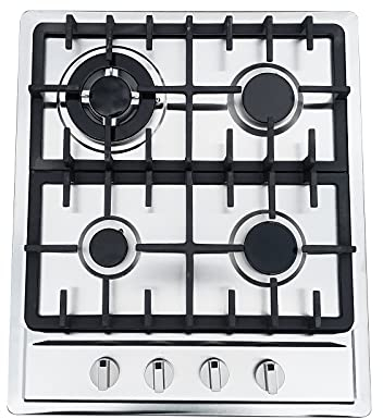 4 Burners Kitchen Built-In Gas Hob Cooker Stainless Steel Stove Top Cooktop Cooking Ng Lpg Built In Four Burner Silver 4-Burners for domestic or commercial cooking in homes or restaurants 59×51cm