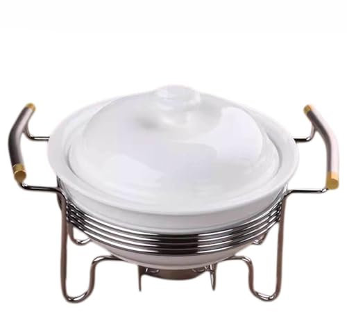 SUPBEI Chafing Dish aus Keramik für Buffets Auflaufform Backgeschirr mit Metallgestell Speisenwärmer-Set für Buffets bei Hochzeiten, Partys, Banketten, Catering-Events,10