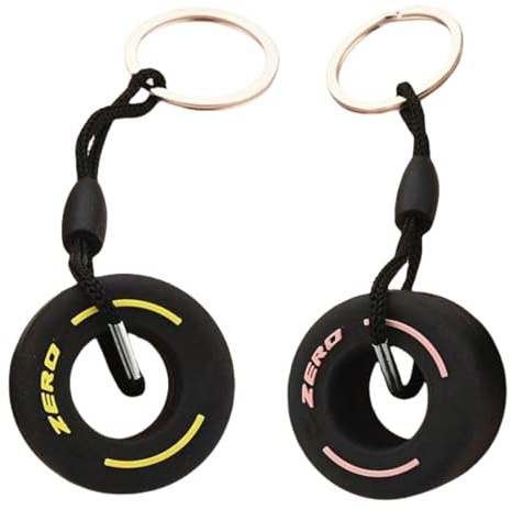 BOBOZHONG Porte-Clés Pneu, 2 Pièces, Pneu en Caoutchouc, Pour Voiture, Maison, Bureau, Clés