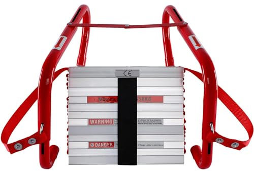 Fire Escape Ladder for Adults & Kids, 2-6 Story Portable Fire Emergency Escape Ladder from Balcony, Fire Safety Ladder with Anti-Slip Rungs,32FT/10M,7.5M/24FT