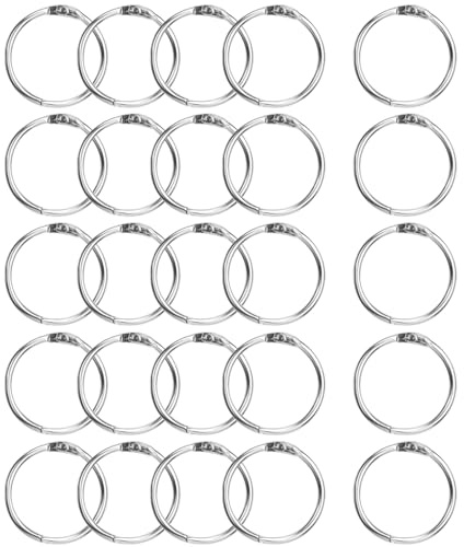 Binder Rings 38mm Book Binder Metal Rings Flashcard Rings Binding Rings Metal Ring Book Rings Loose Leaf Binder Rings Index Card Rings for Flash Cards Papers Keychains Office 20 Pcs