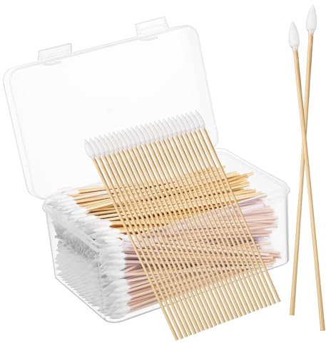 FOMIYES 500 Stück Spitze Wattestäbchen Präzisions Wattestäbchen Mit Holzgriffen Make up Korrektur Elektronik Reinigung Einweg Für Augen Make up Nagelcleaner