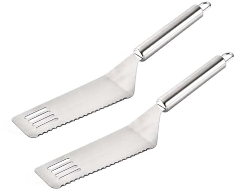 LIGIGWASH 2pezzi Spatole per Pizza Inossidabile Utensili Multifunzionali per Cucina con Design Ergonomico e Dente per Facile Manovra per Forno e Teglia Pizza Professionale