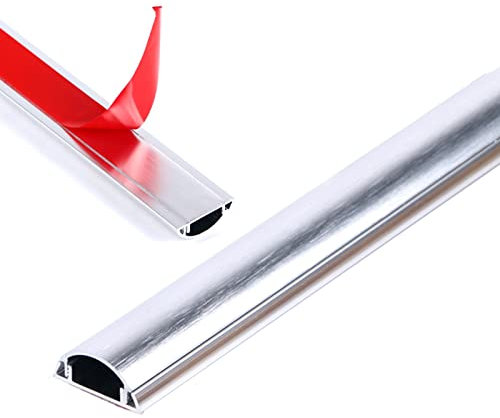 Floor Cable Cover Protector, Aluminum Alloy Paintable Cable Trunking Floor Cover Self-Adhesive Multiple Sizes Multicolor(Silver,No.2)