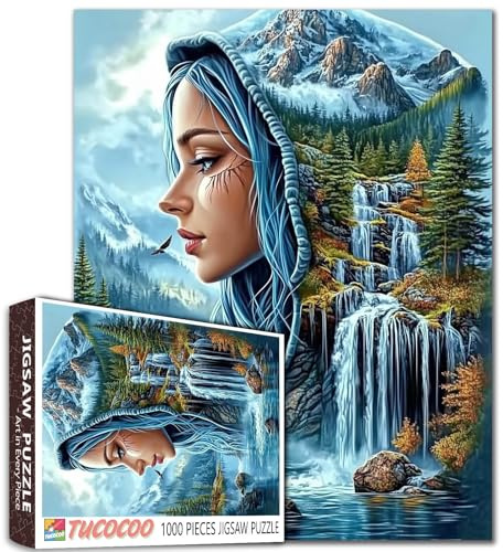 Puzzle Fantaisie pour Femmes, 1000 Pièces pour Adultes, 68,6 x 50,8 cm, Qualité HD, Puzzles pour Familles, Paysage, Puzzle de la Terre, Cadeau, Parfait pour Les Cadeaux de Jeu de Fête