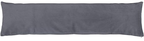 CozyKing Seitenschläferkissen mit Bezug 145 x 40 cm Cord Grau - Öko-Tex Zertifiziert - 40°C waschbar, perfekt als langes Lagerungs-Kissen u. Schlafkissen oder Schwangerschaftskissen/Stillkissen