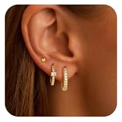 VIROMY Ohrringe Set für Frauen 14k Gold/Silber Plattiert Dangle Zirkon Hoop Ohrringe Set Zirkon Perle Stud Hypoallergene Schmuck Geschenke für Frauen