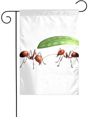 YYHWHJDE Kleine Ameisen, die sich vor dem Regen verstecken, bedruckte Gartenflaggen, 30,5 x 45,7 cm, für Hof-Dekoration, mit 3 cm Stangenpositionsbreite (nur Flagge, kein Fahnenmast im Lieferumfang