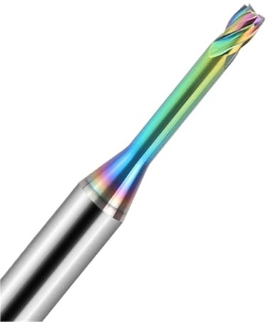 Drehbank Zubehör HRC60 Tiefnutfräser Hartmetall-Schaftfräser Wolframmetall-Schaftfräser CNC-Werkzeuge Fräser(1.5R0.2x10Lx50Lx4D)