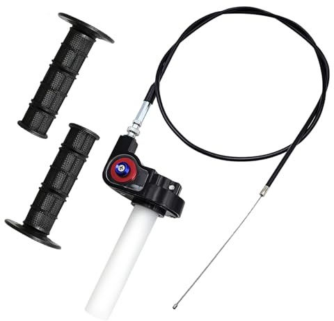 WestCH Acelerador rápido para motocicleta Set Manillar de Aleación Aluminio con Cable 1.2m, 22mm Acelerador Moto Puños de Manillar Giro Rápido para Motos de Cross Y ATV De Bolsillo de 50-200 CC