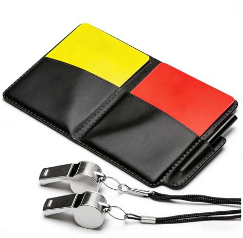 Schiedsrichter Karten Set,Fußball Match Karte Rote Gelbe Fussball Schiri Pfeife Football Champions League Trillerpfeife Zubehör Equipment Red Yellow Ejection Warning Notizkarten Zubehörset,für Referee
