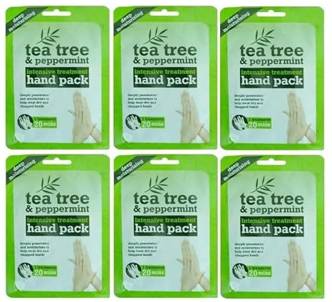 Tea Tree & Peppermint Deep Moisturising Hand Mask Gloves 6‑Pack – Exclusive AG Total Health Bundle
