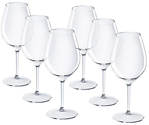 DoimoFlair Verre à Vin Verre à Vin Blanc Verre à Vin Rouge Gobelet Verre Verre Jumbo Plastique Plastique Verre Plastique Camping Ensemble 6 Pièces