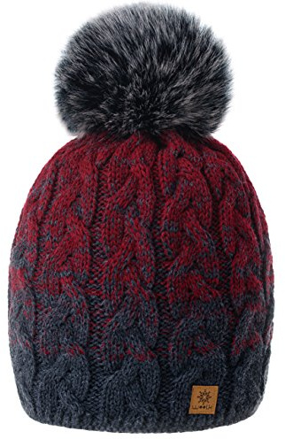 MFAZ Morefaz Ltd Mujer Hombres Beanie Sombrero De Invierno de Las con Pompón Esquí de Moda