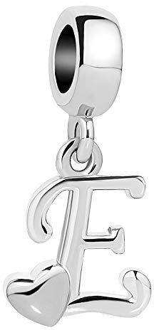 KunBead Jewelry Letter Charms Initial Dangle Alphabet Love Heart Beads for Charm Bracelets for Women