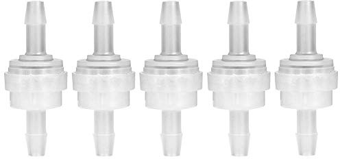 Jadeshay Kunststoff-Rückschlagventil 5mm, 2-Wege, Transparent, 5PCS