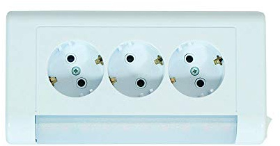 3-fach Aufputz Schuko Steckdose NEU Aufputz Schuko Steckdosen 3 Steckplätze mit 4W LED Licht mit Schalter CE (3-fach mit LED)