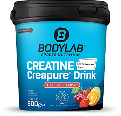 Bodylab24 Creatine Creapure® Drink Fruchtmix 500g, versorgt dich mit 4g Kreatinmonohydrat in Creapure® Qualität je Pulverportion