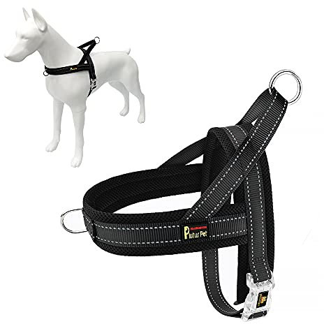 Plutus Pet No Pull Dog Harness with Breathable Mesh Padded, Adjustable Reflective Escape Proof Dog Harness, Quick Fit Dog Vest Harness for Small Medium Large Dogs(S, Black)