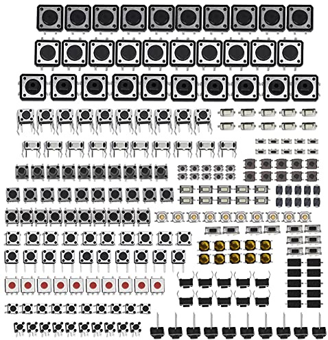 250 Stück Taktile Drucktastenschalter 25 Werte 12V 50mA 4 Polig Mikrotaster Micro Momentary Tact Assortment Kit Automotive Power Button Tactile Switch Mikroschalter