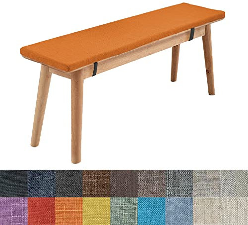 WTHYGB Bankauflage Bankkissen 75 X 30 X 5CM Waschbare Rutschfestes 5CM Dickes Gartenbank Sitzkissen mit Abnehmbarem Bezug, Stuhlkissen für Garten Terrasse Esszimmer Küche, 148 Größen (Orange)