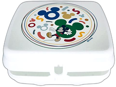 Tupperware to Go Twin Eco+ Motivo Topolino Minnie Disney Bianco Colorato Contenitore per il pane Sandwich Box Contenitore Kindi Twin Bambino Scuola