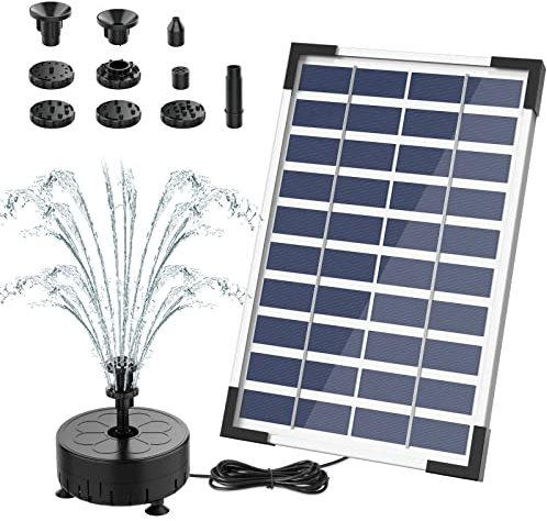 AISITIN 5.5W DIY Solar Springbrunnen, Neuestes Upgrade Solar Teichpumpe Solarbrunnen mit 10 Fontänenstile Solar Wasserpumpe für Garten,Teich,Vogelbad,DIY-Wasserspiel