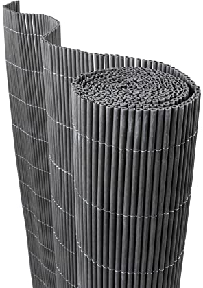 paramondo LOP Sichtschutzmatte Nachhaltiger Sichtschutz Garten Balkon Terrasse Sichtschutzzaun Balkonverkleidung Zaunblende, 100 x 300 cm, Anthrazit