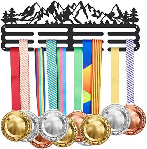 SUPERDANT Mountain Forest Medaillenhalter Sport Medaillen Aufbewahrung Wandmontage Medaillen Aufhänger Halter Auszeichnungen Sportbandhalter Zum Aufhängen An Der Wand Geschenk für Sportler Kinder