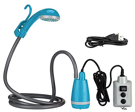 SPORTARC Tragbare Outdoor Dusche 12V USB Wiederaufladbare Duschset für Wandern Camping Outdoor Abenteuer