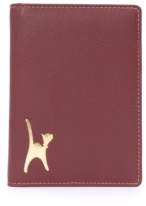 Catwalk Collection Handbags - Damen Leder Reisepasshülle Klein - Reisepass Organizer Hülle für Reise - RFID Schutz - mit Geschenkbox - Skye - Rot