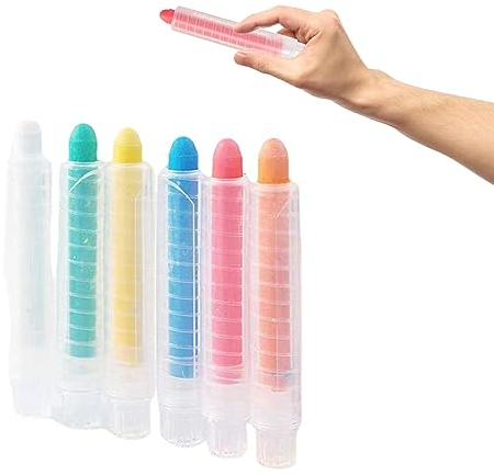 Puderfreie Kreide für Kinder, bunt und waschbar, mit Kreidehalter, 6 Stück