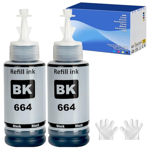 SHUOLEI 664 Tinte Kompatibel mit Epson 664 Tintenpatronen Multipack für ET-2500 ET-2550 ET-2600 ET-2650 ET- 3600 ET-4500 ET-4550 ET-14000 ET-15000 ET-16500 L100 L110 L200 L210 L350 L355 (2-Pack)